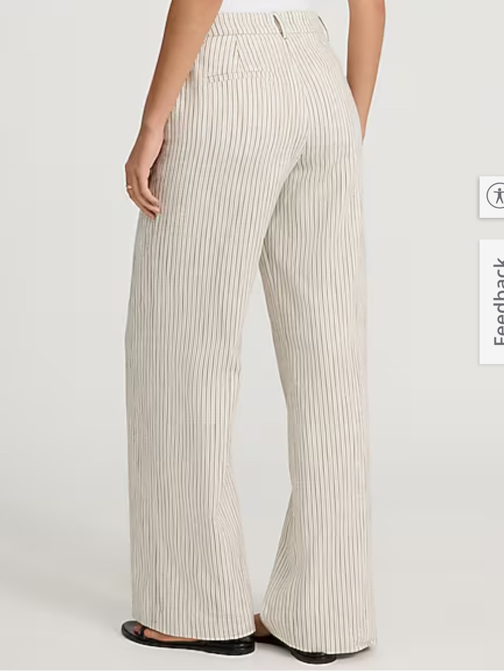Express Cream Wide-Leg Pinstripe Pants l